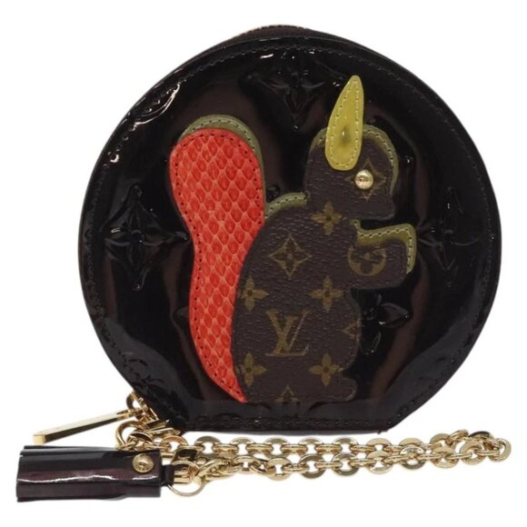 LOUIS VUITTON Vernis Porte Monnaie Ecruil Coin Purse Amarante - Picture 12 of 15